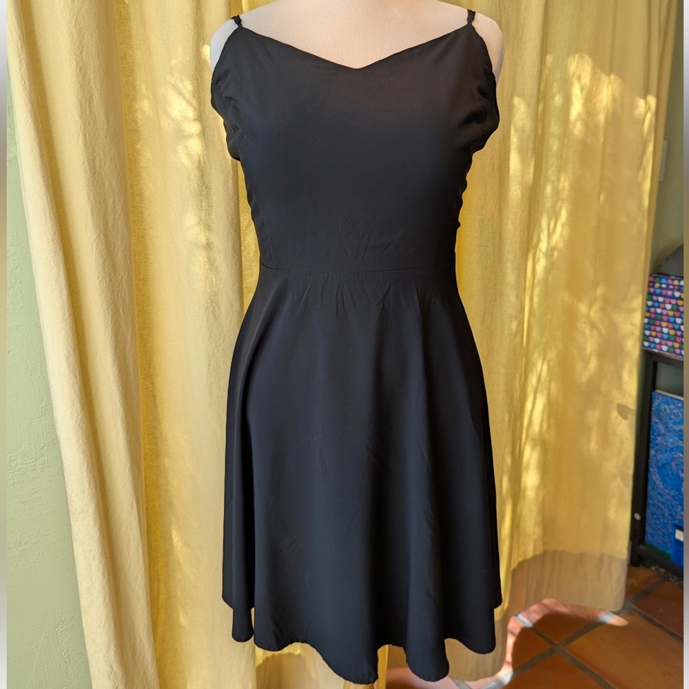 Old Navy Black Spaghetti Strap A-Line Dress Tall